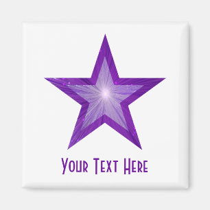 Purple Star frigorífico 'Your Text' imán cuadrado 