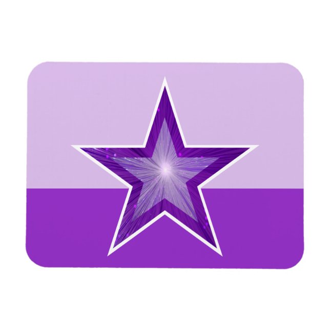 Purple Star imán flexible crema morada (Horizontal)
