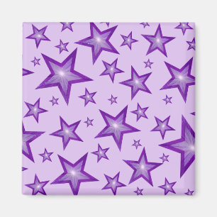 Purple Star refrigerador imán cuadrado pálido púrp