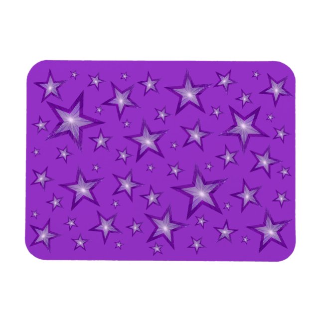Purple Stars imán flexible morado (Horizontal)