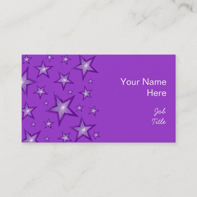 Purple Stars tarjeta de negocios púrpura (Anverso)