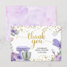 Purple Stock la tarjeta de agradecimiento a la coc