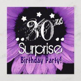 Purple Sunflower 30.ª plantilla de cumpleaños sorp