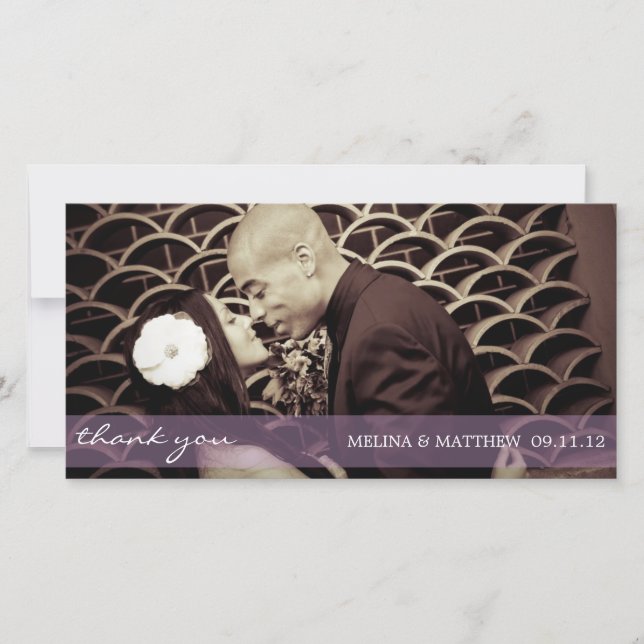 PURPLE TINT SHEER LINE | BODA GRACIAS TARJETA (Anverso)