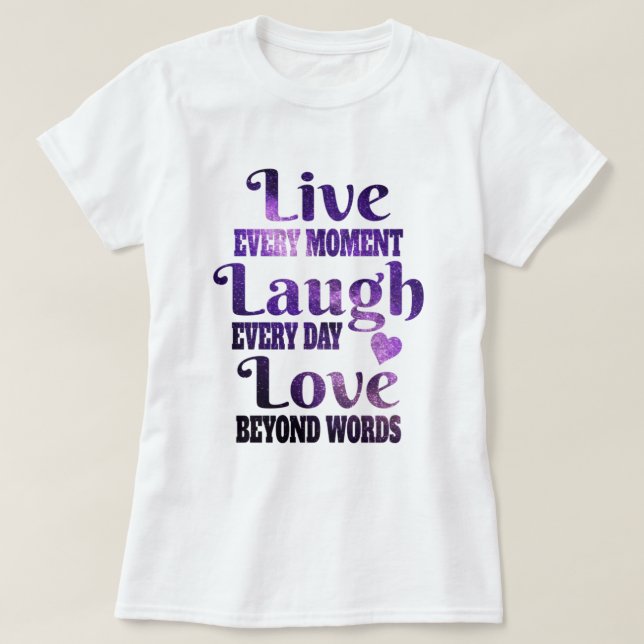 Purple Universe | Camiseta de amor de Laugh en viv (Diseño del anverso)