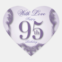 Purple Vintage Frame 95 cumpleaños Pegatina del co