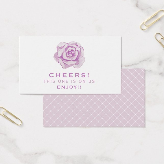 Purple Watercolour Rose | Wedding Drink Ticket (Oficina)