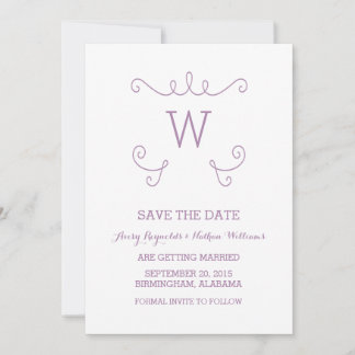 Purple Whimsical Flourish Guardar la invitación de