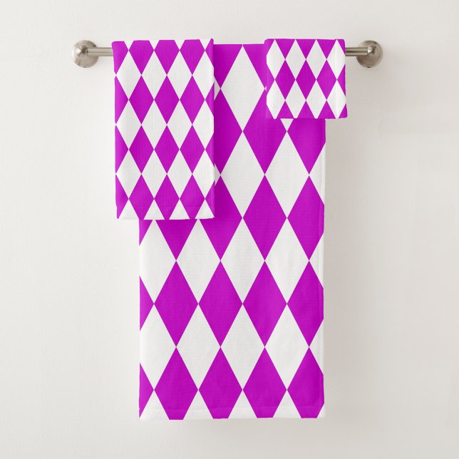 Purple White Harlequin Diamonds Checkers Design  (Subido por el creador)