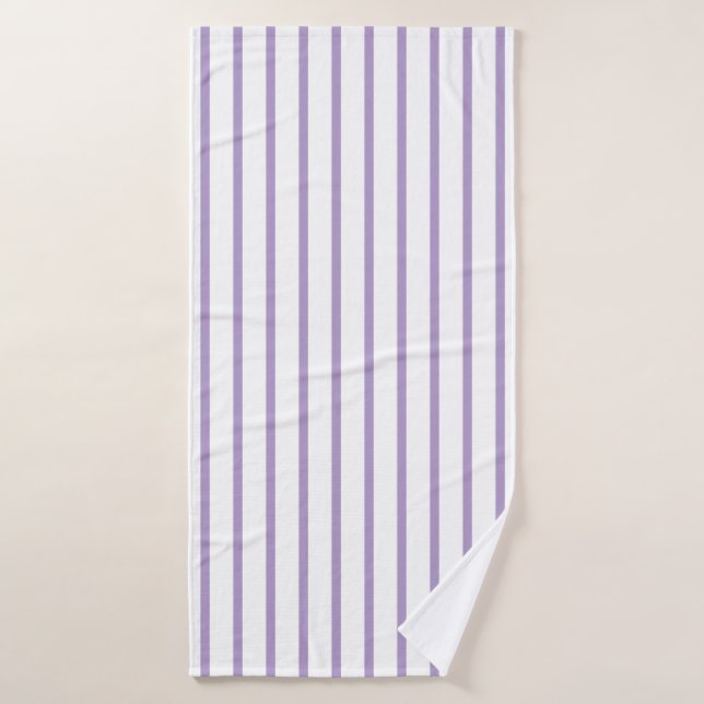 Purple White Stripes Seamless Pattern (Toalla de baño)