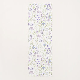 Purple Wildflower Watercolor Yoga Mat