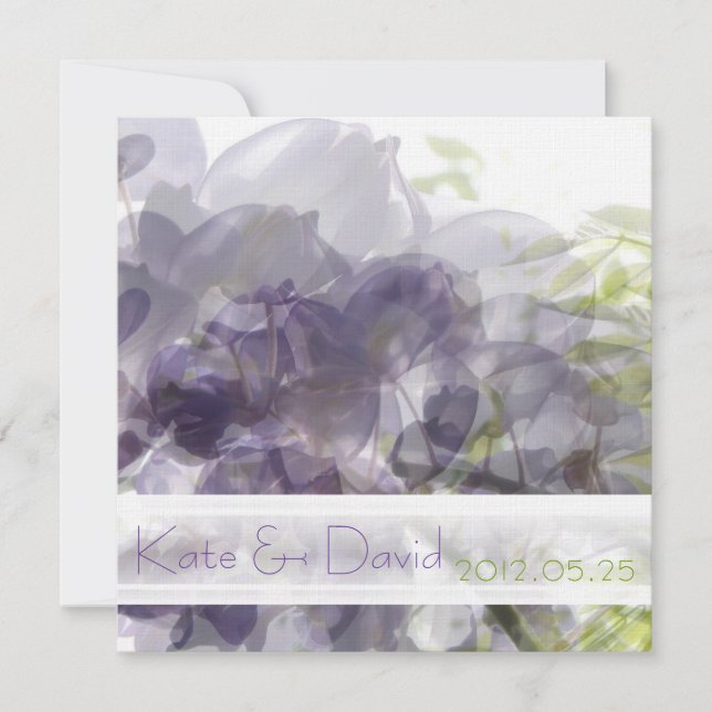 © Purple Wisteria Whisper Wedding Invitaciones (Anverso)