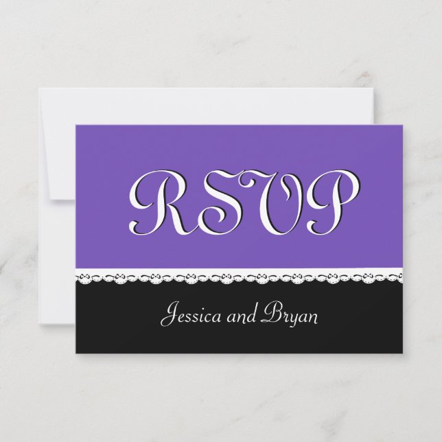 PURPLE y Boda de encaje NEGRO RSVP V16 (Anverso)