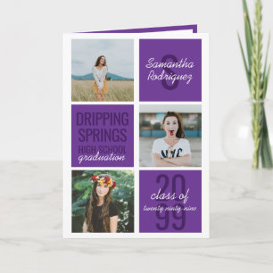 Púrpura 4-Photo Fun Boxes Graduación Invitación