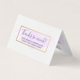 Púrpura acuarela oro moderno Tarjeta de agradecimi