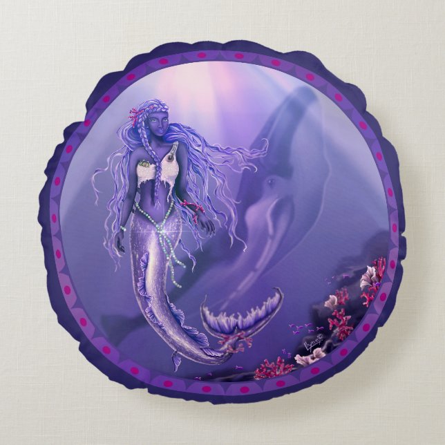 Púrpura almohada redonda de sirena oceánica (Anverso)