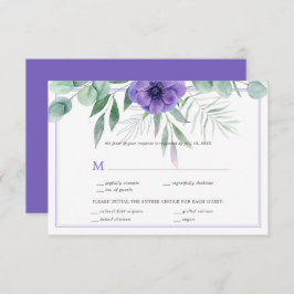 Púrpura Anemone Green Border RSVP