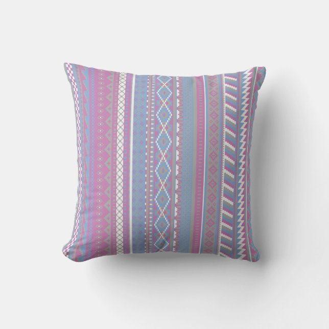 Púrpura azteca rosada de almohada reversible de ba (Anverso)