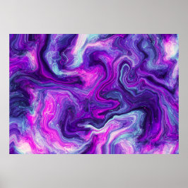 Púrpura, azul, arte de fluido rosa