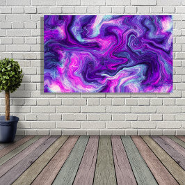 Púrpura, azul, arte de fluido rosa