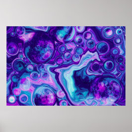 Púrpura, azul, arte de líquido de mármol rosa