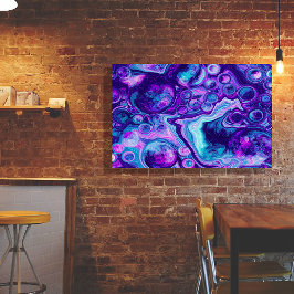 Púrpura, azul, arte de líquido de mármol rosa
