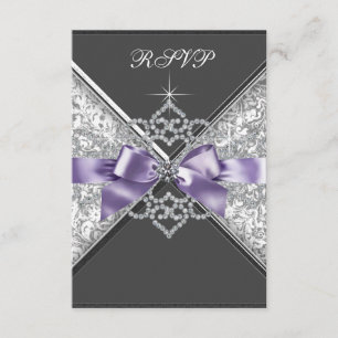 Púrpura blanca RSVP de la lavanda de los diamantes