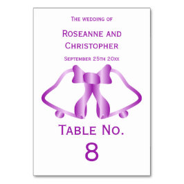 Púrpura Boda Número de tarjeta de tabla Bellas y c