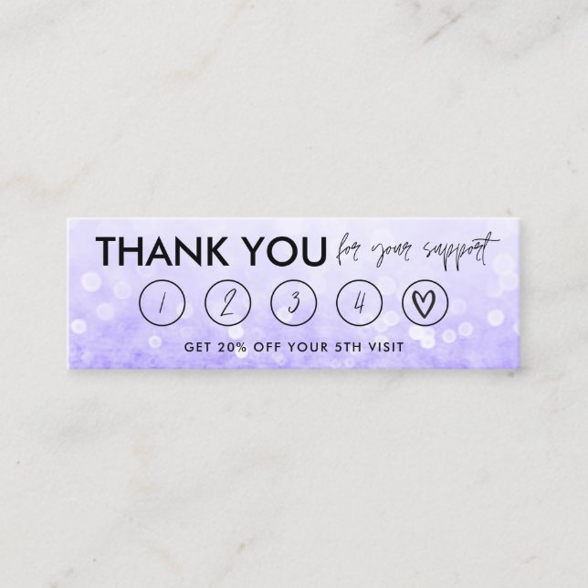 Púrpura Cabello de maquillaje Gracias Tarjeta De L (Anverso)