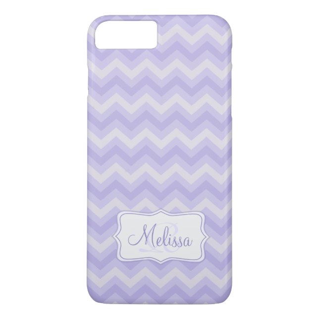 Púrpura chevron con estampado iPhone 7 más funda (Reverso)