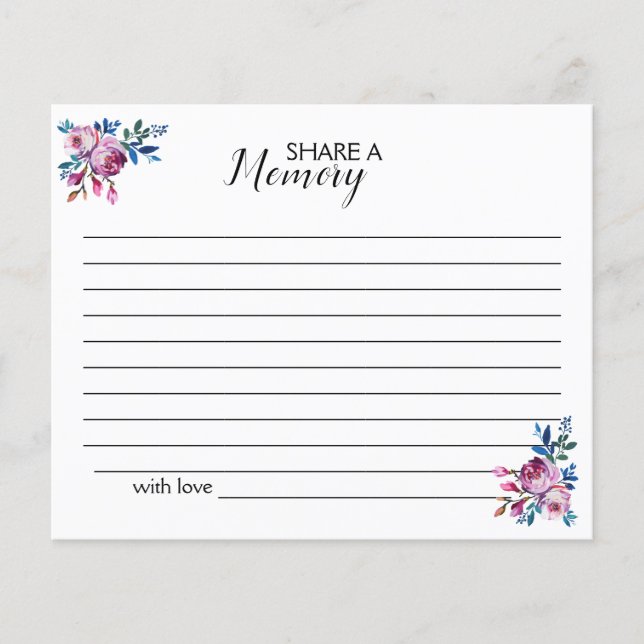 Púrpura Compartir una memoria, simple tarjeta fune (Anverso)