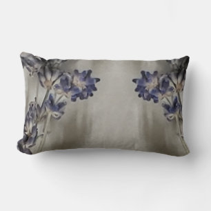 Púrpura Con Almohada Lumbar Floral Gris