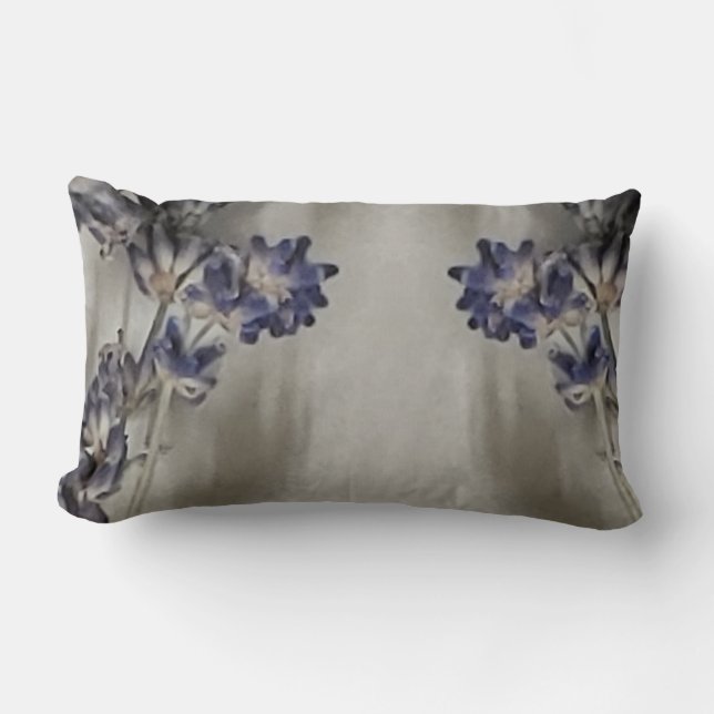 Púrpura Con Almohada Lumbar Floral Gris (Anverso)