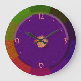Púrpura con borde multicolor > reloj de pared