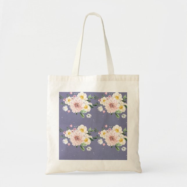 Púrpura con flores blancas en la bolsa (Frente)