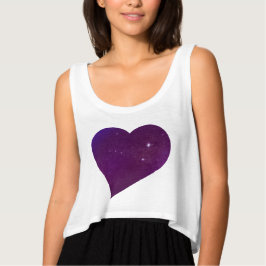 Púrpura Corazón Astral Flowe Crop Top