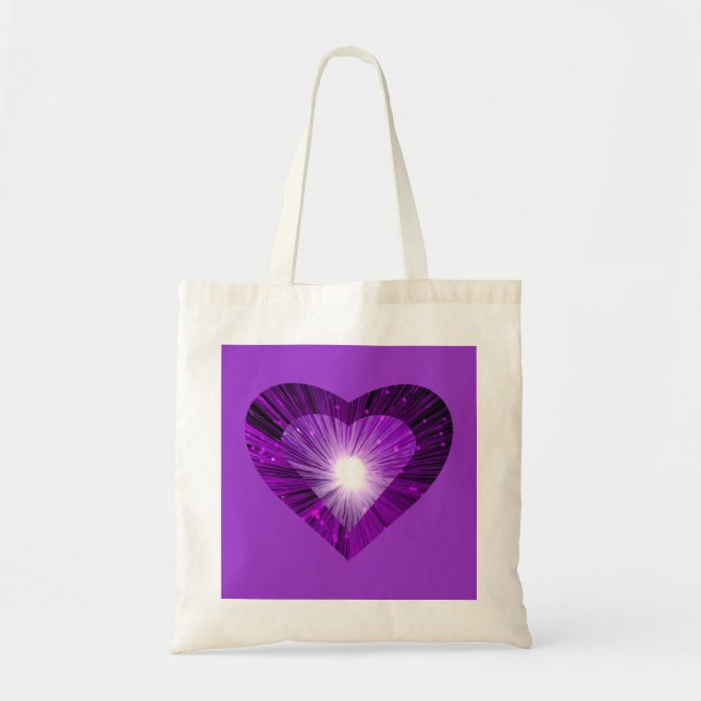 Púrpura corazón "corazón" bolsa de tetas morada (Frente)