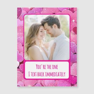 Púrpura Corazón Rosa -Tarjeta de foto de imán post