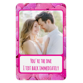 Púrpura Corazón Rosa Texto Atrás Imán Flexible Fot