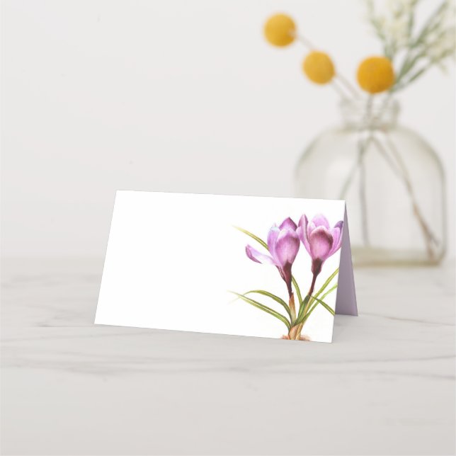 Púrpura crocus acuarela arte tarjetas de visita (Reverso)
