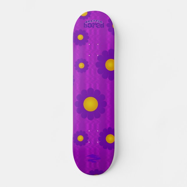 Púrpura Daisy Brattle Bored Skateboard (Anverso)