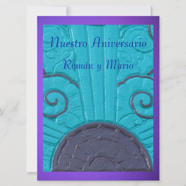 Púrpura de Invitación - de Nuestro Aniversario - (Anverso)