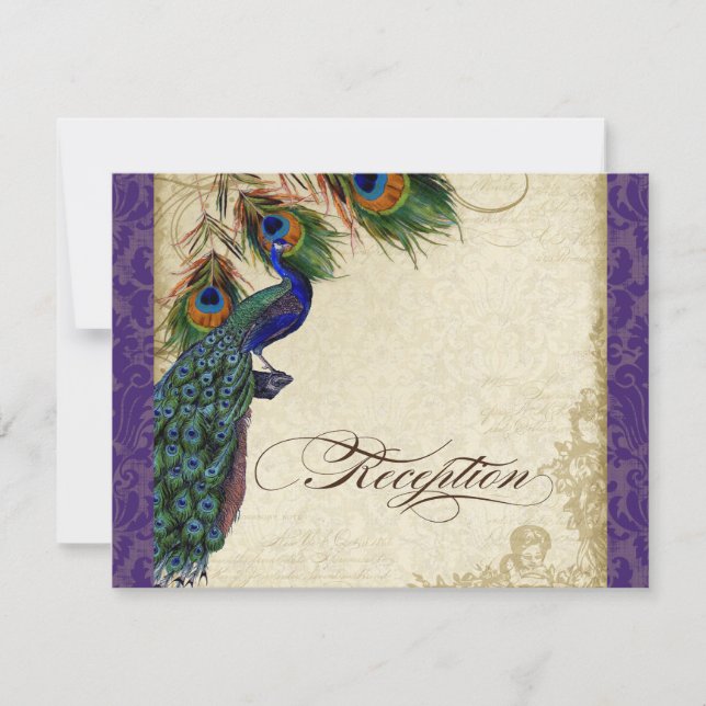 Púrpura de invitación de recepción formal de pavo  (Anverso)