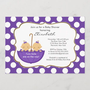 Púrpura de la invitación de Baby Shower del