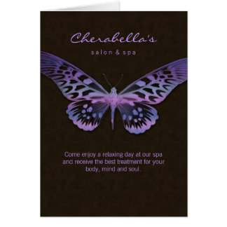 Púrpura de la mariposa de la tarjeta de