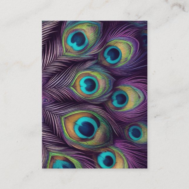 Púrpura de la tarjeta de negocios Peacock Feather (Anverso)