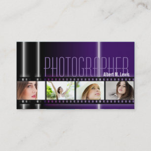 Púrpura de la tarjeta de visita de la foto de la