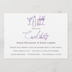 Púrpura de las invitaciones el del cóctel de la