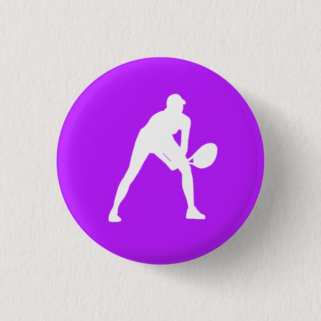Púrpura del botón de la silueta del tenis (Anverso)