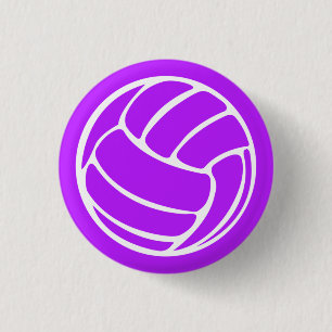 Púrpura del botón de la silueta del voleibol